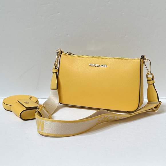 Michael Kors Jet Set Travel Small Crossbody Bag Teach Attached Daffodil - Picture 4 of 13